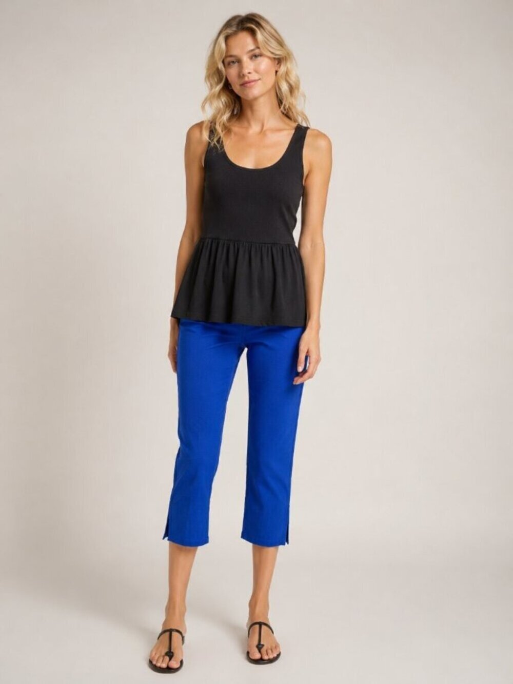 NWT White House Black Market Pull on Straight Capri Cobalt 4